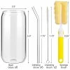 Discount ❤️ GEMWON [ 6Pcs Set ] Drinking Glasses With Straw -16oz Can Shaped Glass Cups, Beer Glasses, Iced Coffee Glasses, Cute Tumbler Cup, Ideal Cup For Whiskey, Soda, Tea, Water, Gift, With 3 Cleaning Brushes ⭐ -Goblets & Chalices Sales Store 41ZCvvifsxL