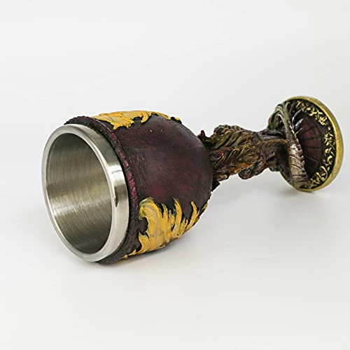 Best Sale π Alikiki Medieval Flame Dragon Wine Goblet - Fantasy Dungeons And Dragons Wine Chalice - 7oz Stainless Steel Cup Drinking Vessel -Ideal Novelty Gothic Father Day Gift Party Idea π 4 Best Sale π Alikiki Medieval Flame Dragon Wine Goblet - Fantasy Dungeons And Dragons Wine Chalice - 7oz Stainless Steel Cup Drinking Vessel -Ideal Novelty Gothic Father Day Gift Party Idea π - Image 2