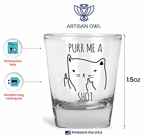 Best Sale π₯ Artisan Owl Purr Me A Shot - Funny Cat Gifts, Cat Shot Glass, Funny Middle Finger Cat Shotglass (1) β 4 Best Sale π₯ Artisan Owl Purr Me A Shot - Funny Cat Gifts, Cat Shot Glass, Funny Middle Finger Cat Shotglass (1) β - Image 2