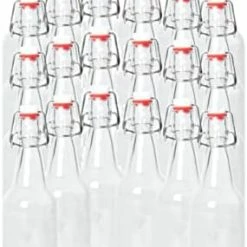 Budget 👍 ICE N COLD | Pack Of 6 Amber 16-20oz Growler With Flip Top Airtight Silicone Seal | For Beverages, Oil, Vinegar, Kombucha, Beer, Water, Soda, Kefir 💯 -Goblets & Chalices Sales Store 41biWB980wL. AC