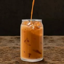 Best Sale 😀 Tronco Beer Can Glasses With Bamboo Lid And Glass Straws,Drinking Glasses 10pcs Set,16oz Can Shaped Glasses With Lid And Straw,Beer Glass Can Cups,Soda Can Glasses,Glass Beer Cups,Iced Coffee Glasses Glass Bamboo Lid- 6 Pack 👏