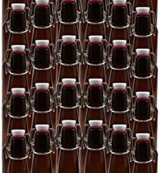 Budget 👍 ICE N COLD | Pack Of 6 Amber 16-20oz Growler With Flip Top Airtight Silicone Seal | For Beverages, Oil, Vinegar, Kombucha, Beer, Water, Soda, Kefir 💯 -Goblets & Chalices Sales Store 41dhOh6aYmL. AC