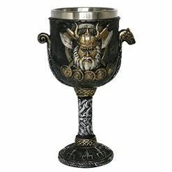 Wholesale β Alikiki Medieval Viking Odin Wine Goblet - Norse Viking Warrior Dragon Ship Metal Goblet Chalice Viking Pirate Fans Gifts Themed Party Decoration 7oz Stainless Steel Cup Drinking Vesse π