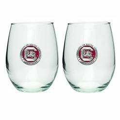 Cheapest 🌟 Heritage Pewter South Carolina Gamecocks Stemless Glass Goblets – Set Of 2 | 15 OZ Goblet Wine Glasses | Expertly Crafted Pewter Glass 😀