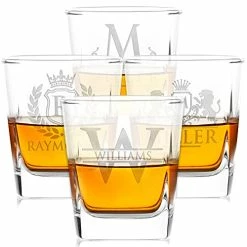 Cheap π€© Amazing Items Set Of 4 - Whiskey Gifts For Men, Personalized Whiskey Glasses W/ Name & Initial - 9 Designs - 9 Oz, Limited Edition Monogrammed Rocks Glasses For Whiskey, Bourbon, Engraved Scotch Glasses - Dad Gif π―
