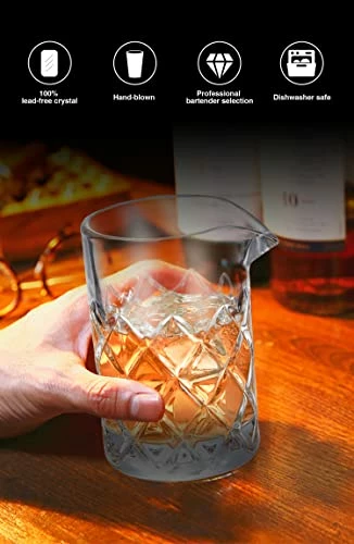 Hot Sale π€© KITESSENSU Bar Cocktail Mixing Glass, Seamless Cocktail Pitcher For Stirred Cocktail With Weighted Bottom, Old Fashioned Bartender Accessory And Tool - 18oz 500ml π 4 Hot Sale π€© KITESSENSU Bar Cocktail Mixing Glass, Seamless Cocktail Pitcher For Stirred Cocktail With Weighted Bottom, Old Fashioned Bartender Accessory And Tool - 18oz 500ml π - Image 2