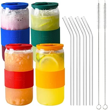 Wholesale π Glass Cups With Bamboo Lids And Glass Straws 4 Set, YSJILIDE 16oz Can Shaped Drinking Glass Cups, Iced Coffee Cup, Beer Glasses Ideal For Cocktails, Whisky, Juice, DIY, Gifts - 2 Cleaning Brushes π 7 Wholesale π Glass Cups With Bamboo Lids And Glass Straws 4 Set, YSJILIDE 16oz Can Shaped Drinking Glass Cups, Iced Coffee Cup, Beer Glasses Ideal For Cocktails, Whisky, Juice, DIY, Gifts - 2 Cleaning Brushes π - Image 5