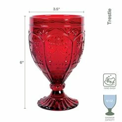 Brand new π Fitz & Floyd Fitz And Floyd Trestle Glassware Ornate Goblets, 4 Count (Pack Of 1), Re π₯