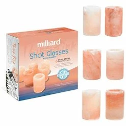 Discount 🧨 Milliard 6 Pack Premium Himalayan Salt Shot Glasses,Pink Tequila Shot Glasses, Make Drinking Tequila Simple And Easy 🤩
