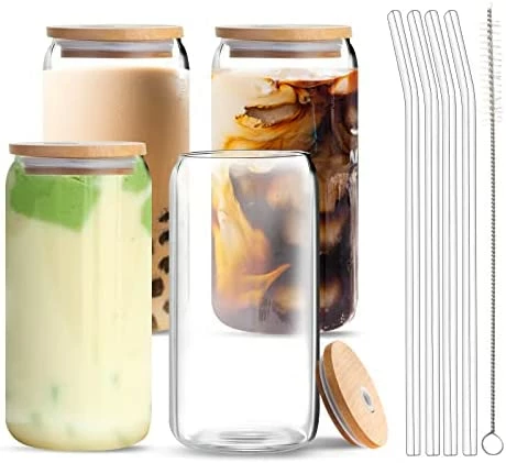 Best deal π₯° Vozoka Beer Can Glass With Bamboo Lids And Glass Straws, 4 Pack 16oz Drinking Glasses With Lids And Straws, Can Shaped Glass Cups, Iced Coffee Cup, Beer Glasses, Ideal For Water, Soda, Tea, Gift π 8 Best deal π₯° Vozoka Beer Can Glass With Bamboo Lids And Glass Straws, 4 Pack 16oz Drinking Glasses With Lids And Straws, Can Shaped Glass Cups, Iced Coffee Cup, Beer Glasses, Ideal For Water, Soda, Tea, Gift π - Image 6