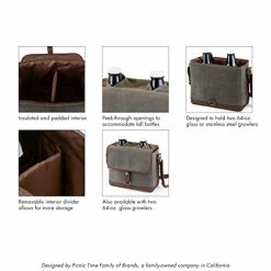 Outlet π LEGACY - A Picnic Time Brand Double Growler Insulated Tote, Khaki Green/Brow π 14 Outlet π LEGACY - A Picnic Time Brand Double Growler Insulated Tote, Khaki Green/Brow π -Goblets & Chalices Sales Store 41n3ATZ0sKL
