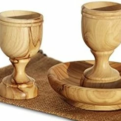 Flash Sale 💯 THE JERUSALEM GIFT SHOP SINCE 2004 Communion Cups - The Lord's Supper - Olive Wood Bread Tray With Two Small 3 Inch Olive Wood Cups And In Gift Bag ❤️ -Goblets & Chalices Sales Store 41pHz8m3TDS. AC