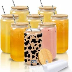 Wholesale 👍 XccMe Sublimation Can Beer Glass,16 Oz Can Shaped Glasses Blanks With Bamboo Lid,Stainless Steel Straws And Shrink Wrap Films,Ideal For Soda,Iced Coffee,Iced Tea,Goblet Cup,Whiskey,Gift (4 PACK) Transparent ❤️ 15 Wholesale 👍 XccMe Sublimation Can Beer Glass,16 Oz Can Shaped Glasses Blanks With Bamboo Lid,Stainless Steel Straws And Shrink Wrap Films,Ideal For Soda,Iced Coffee,Iced Tea,Goblet Cup,Whiskey,Gift (4 PACK) Transparent ❤️ -Goblets & Chalices Sales Store 41pxvb77x6L. AC