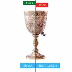 Budget 🎉 REPLICARTZ Chalice Brass Wine Goblet Vintage Handmade King's Royal Fantasy Embossed Wine Glasses Cup Wedding & Gothic 7 Oz 6-inch With Classic Packing (1) ⭐ -Goblets & Chalices Sales Store 41pzFkYfO1L