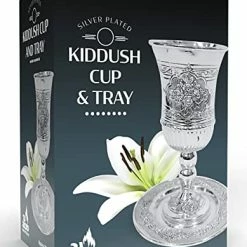 Cheap ⭐ Ner Mitzvah Tall Kiddush Cup And Tray - Premium Quality Silver Plated Goblet With Stem - Shabbat And Havdalah Goblet - Judaica Shabbos And Holiday Gift ✨ -Goblets & Chalices Sales Store 41qUFOdPtyL