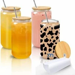 Wholesale 👍 XccMe Sublimation Can Beer Glass,16 Oz Can Shaped Glasses Blanks With Bamboo Lid,Stainless Steel Straws And Shrink Wrap Films,Ideal For Soda,Iced Coffee,Iced Tea,Goblet Cup,Whiskey,Gift (4 PACK) Transparent ❤️ 14 Wholesale 👍 XccMe Sublimation Can Beer Glass,16 Oz Can Shaped Glasses Blanks With Bamboo Lid,Stainless Steel Straws And Shrink Wrap Films,Ideal For Soda,Iced Coffee,Iced Tea,Goblet Cup,Whiskey,Gift (4 PACK) Transparent ❤️ -Goblets & Chalices Sales Store 41tR4mtOIrL. AC