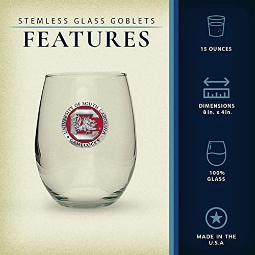 Cheapest π Heritage Pewter South Carolina Gamecocks Stemless Glass Goblets β Set Of 2 | 15 OZ Goblet Wine Glasses | Expertly Crafted Pewter Glass π 5 Cheapest π Heritage Pewter South Carolina Gamecocks Stemless Glass Goblets β Set Of 2 | 15 OZ Goblet Wine Glasses | Expertly Crafted Pewter Glass π - Image 3