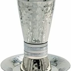 Brand new 🤩 Yair Emanuel Nickel Kiddush Cup 5 Colors 🔨 Hammer Work Blue (CUG-2) 🥰