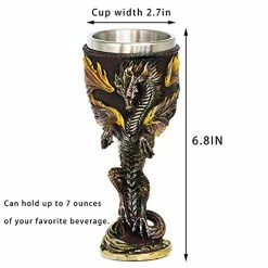 Best Sale π Alikiki Medieval Flame Dragon Wine Goblet - Fantasy Dungeons And Dragons Wine Chalice - 7oz Stainless Steel Cup Drinking Vessel -Ideal Novelty Gothic Father Day Gift Party Idea π 9 Best Sale π Alikiki Medieval Flame Dragon Wine Goblet - Fantasy Dungeons And Dragons Wine Chalice - 7oz Stainless Steel Cup Drinking Vessel -Ideal Novelty Gothic Father Day Gift Party Idea π -Goblets & Chalices Sales Store 41xIMILmTkL