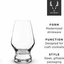 Coupon 😀 Viski Footed Crystal Scotch Glasses Set Of 2 - Premium Crystal Clear Glass, Classic Whiskey Glasses, Scotch Glass Gift Set - 8 Oz 👍 -Goblets & Chalices Sales Store 41y0f2i6cxL