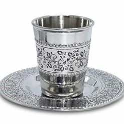 Coupon ❤️ Ner Mitzvah Kiddush Cup And Tray - Premium Quality Stainless Steel Wine Cup - For Shabbat And Havdalah - Judaica Shabbos And Holiday Gift Classic 🌟 -Goblets & Chalices Sales Store 41z3Pp7f5wL