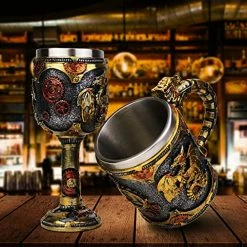 Best Pirce 💯 KTOTKMOTA Steampunk Gearwork Mechanical Dragon Cup 304 Stainless Steel Beer Coffee Cup Father Day Gift Mug For Dragon Collector Lovers Themed Party Decoration (14OZ) (Mug) 💯 -Goblets & Chalices Sales Store 511Fx0RWWCL