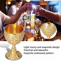 Best Pirce 🔥 Biitfuu 2Pcs Goblet Cups, 4.2 X 6.8cm / 1.7 X 2.7in 30ml Golden Metal Retro Wine Cup Chalice Goblets For Party Ornaments Home Collection 👏 -Goblets & Chalices Sales Store 512YgeGNAKL