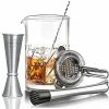 Hot Sale ⌛ LIGHTEN LIFE Cocktail Mixing Glass Set,Hand Blown Seamless Bar Mixing Glass Set-19 Oz Crystal Mixing Glass,Spoon,Jigger,Strainer And Muddle,5pcs Cocktail Mixing Glass Kits For Amateurs And Bartenders 👍 -Goblets & Chalices Sales Store 512lz3PzPSL