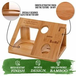 Discount 🌟 20 Oz Crystal Cocktail Mixing Glass Set With Bamboo Stand By Barillio | Seamless Mixing Pitcher For Stirred Cocktail With Thick Weighted Bottom 🔔 -Goblets & Chalices Sales Store 514PD727tYL