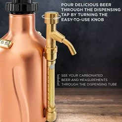 Best Pirce 💯 Ivation Carbonated Growler, Pressurized 64oz Beer Keg & Dispenser, Pressure Control Cap, Tap Pour Spout, [2] CO2 Cartridges Included ⭐ -Goblets & Chalices Sales Store 5155yz2DGnL