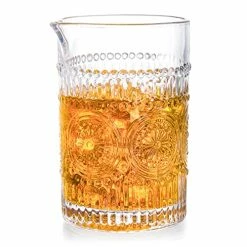 Flash Sale 😍 Kingrol Professional Cocktail Mixing Glasses, Set Of 2, 21 Ounces Heavy Duty Mixing Pitchers For Stirred Cocktail, Crystal Clear Stirring Glasses, Fancy Embossed Des 🎉 -Goblets & Chalices Sales Store 516LK9MTlSL