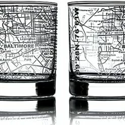 Discount 🛒 Greenline Goods Whiskey Glasses - 10 Oz Tumbler Gift Set For Philadelphia Lovers, Etched With Philadelphia Map | Old Fashioned Rocks Glass - Set Of 2 🧨 -Goblets & Chalices Sales Store 517J2MuvbmL. AC
