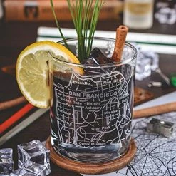 Best Pirce 🌟 Greenline Goods Whiskey Glasses - 10 Oz Tumbler For San Francisco Lovers (Single Glass) - Etched With San Francisco Map - Old Fashioned Rocks Glass San Francisco, Ca ❤️ -Goblets & Chalices Sales Store 518WOWjoI2L