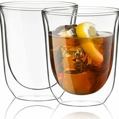 Deals 🛒 JoyJolt Levitea Double Walled Glasses Thermo Tumber, Barware, Drinkware, Glassware Set Of 2 Double Wall Glass 8.4 Ounces Clear ⭐