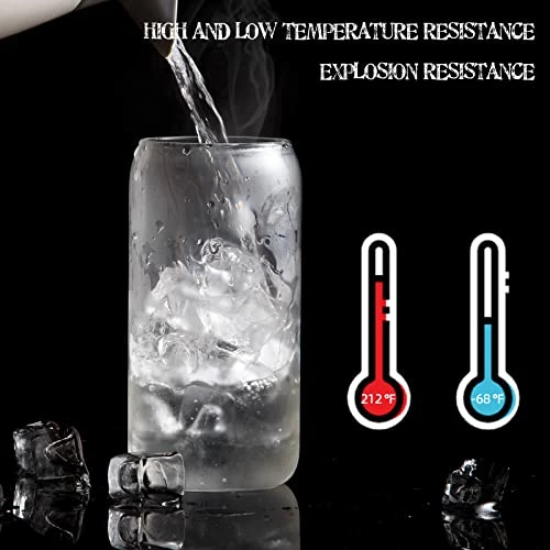 Best Pirce π PUPUBLUE Drinking Glasses With Bamboo Lids And Glass Straw 4pcs Set - 16oz Can Shaped Glass Cups, Iced Coffee Glasses, Beer Glasses, Cute Reusable Bottle, Ideal For Whiskey, Tea, Gift - 2 Cleaning Brushes β€οΈ 5 Best Pirce π PUPUBLUE Drinking Glasses With Bamboo Lids And Glass Straw 4pcs Set - 16oz Can Shaped Glass Cups, Iced Coffee Glasses, Beer Glasses, Cute Reusable Bottle, Ideal For Whiskey, Tea, Gift - 2 Cleaning Brushes β€οΈ - Image 3