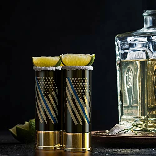 Hot Sale β Old Southern Brass 12 Gauge Shot Glasses Set Of 4 - Thin Blue Line Police Flag π 5 Hot Sale β Old Southern Brass 12 Gauge Shot Glasses Set Of 4 - Thin Blue Line Police Flag π - Image 3