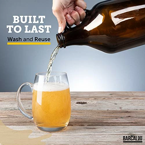 Flash Sale π₯° Barcaloo Glass Growlers For Beer, 2 Pack With Funnel - 64 Oz Growler Set With Lids - Great For Home Brewing, Kombucha & More π 8 Flash Sale π₯° Barcaloo Glass Growlers For Beer, 2 Pack With Funnel - 64 Oz Growler Set With Lids - Great For Home Brewing, Kombucha & More π - Image 6