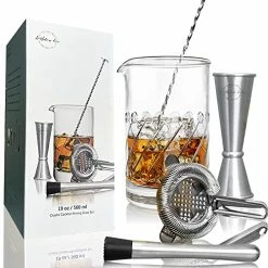 Hot Sale β LIGHTEN LIFE Cocktail Mixing Glass Set,Hand Blown Seamless Bar Mixing Glass Set-19 Oz Crystal Mixing Glass,Spoon,Jigger,Strainer And Muddle,5pcs Cocktail Mixing Glass Kits For Amateurs And Bartenders π 12 Hot Sale β LIGHTEN LIFE Cocktail Mixing Glass Set,Hand Blown Seamless Bar Mixing Glass Set-19 Oz Crystal Mixing Glass,Spoon,Jigger,Strainer And Muddle,5pcs Cocktail Mixing Glass Kits For Amateurs And Bartenders π -Goblets & Chalices Sales Store 51B8i2lYzdL