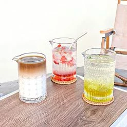 Flash Sale 😍 Kingrol Professional Cocktail Mixing Glasses, Set Of 2, 21 Ounces Heavy Duty Mixing Pitchers For Stirred Cocktail, Crystal Clear Stirring Glasses, Fancy Embossed Des 🎉 -Goblets & Chalices Sales Store 51DvB0obIdL