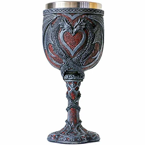 New ⌛ Alikiki Medieval Double Dragon Wine Goblet - Valentines Dungeons And Dragons Wine Chalice -7oz Stainless Steel Drinking Cup - Romantic Novelty Gothic Gift Party Idea Goblets Present For Girl Girlfriend Wife ⌛ 3 New ⌛ Alikiki Medieval Double Dragon Wine Goblet - Valentines Dungeons And Dragons Wine Chalice -7oz Stainless Steel Drinking Cup - Romantic Novelty Gothic Gift Party Idea Goblets Present For Girl Girlfriend Wife ⌛