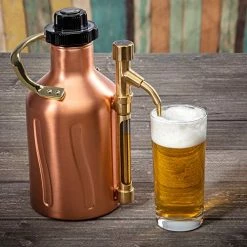 Best Pirce 💯 Ivation Carbonated Growler, Pressurized 64oz Beer Keg & Dispenser, Pressure Control Cap, Tap Pour Spout, [2] CO2 Cartridges Included ⭐ -Goblets & Chalices Sales Store 51FPxQe6OWL