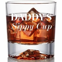 Deals 🎁 PONPUR Gifts For Men Dad, Funny Gag Whiskey Glass, Gift Ideas For 🎄 Christmas 🥳 Birthday Retirement Anniversary, Unique Grandpa Seniors Old Man Husband Drinking Bourbon Scotch Present (Daddy Sippy Cup) 🧨