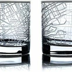Discount 🛒 Greenline Goods Whiskey Glasses - 10 Oz Tumbler Gift Set For Philadelphia Lovers, Etched With Philadelphia Map | Old Fashioned Rocks Glass - Set Of 2 🧨 -Goblets & Chalices Sales Store 51HLBP1WpML. AC