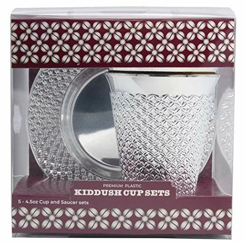 Promo π₯ Exquisite 5.5 Oz Disposable Plastic Kiddush Cup And Tatz Silver Cup And Saucer Set For Passover, Shabbat, Wedding, Brit And Year Round -10 Count - 5 S π₯° 8 Promo π₯ Exquisite 5.5 Oz Disposable Plastic Kiddush Cup And Tatz Silver Cup And Saucer Set For Passover, Shabbat, Wedding, Brit And Year Round -10 Count - 5 S π₯° - Image 6
