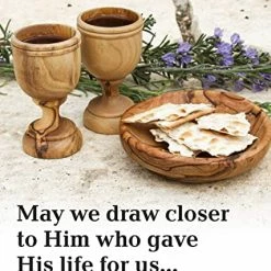 Flash Sale 💯 THE JERUSALEM GIFT SHOP SINCE 2004 Communion Cups - The Lord's Supper - Olive Wood Bread Tray With Two Small 3 Inch Olive Wood Cups And In Gift Bag ❤️ -Goblets & Chalices Sales Store 51JCpXeXEnL