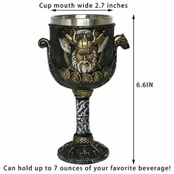 Wholesale ⌛ Alikiki Medieval Viking Odin Wine Goblet - Norse Viking Warrior Dragon Ship Metal Goblet Chalice Viking Pirate Fans Gifts Themed Party Decoration 7oz Stainless Steel Cup Drinking Vesse 😍 -Goblets & Chalices Sales Store 51K69UT8vVL