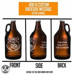 Buy 🌟 Spotted 🐕 Dog Company Personalized Etched 64oz Amber Glass Beer Growler, Sc 👍 -Goblets & Chalices Sales Store 51KOBnH6NSL