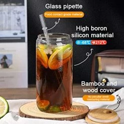 Best Pirce π PUPUBLUE Drinking Glasses With Bamboo Lids And Glass Straw 4pcs Set - 16oz Can Shaped Glass Cups, Iced Coffee Glasses, Beer Glasses, Cute Reusable Bottle, Ideal For Whiskey, Tea, Gift - 2 Cleaning Brushes β€οΈ 11 Best Pirce π PUPUBLUE Drinking Glasses With Bamboo Lids And Glass Straw 4pcs Set - 16oz Can Shaped Glass Cups, Iced Coffee Glasses, Beer Glasses, Cute Reusable Bottle, Ideal For Whiskey, Tea, Gift - 2 Cleaning Brushes β€οΈ -Goblets & Chalices Sales Store 51KXD1kBbIL
