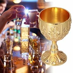 Best Pirce 🔥 Biitfuu 2Pcs Goblet Cups, 4.2 X 6.8cm / 1.7 X 2.7in 30ml Golden Metal Retro Wine Cup Chalice Goblets For Party Ornaments Home Collection 👏 -Goblets & Chalices Sales Store 51KZvZid9pL