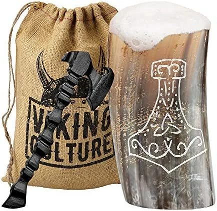 Best Pirce β Viking Culture Horn Mead Cup - Nordic Inspired Drinking Vessel | Handmade Goblet For Wine Beer Ale - Safe And Unique Drink Tumbler Gift With Axe Bottle Opener And Burlap Bag With Cigar Hold 𧨠8 Best Pirce β Viking Culture Horn Mead Cup - Nordic Inspired Drinking Vessel | Handmade Goblet For Wine Beer Ale - Safe And Unique Drink Tumbler Gift With Axe Bottle Opener And Burlap Bag With Cigar Hold 𧨠- Image 6